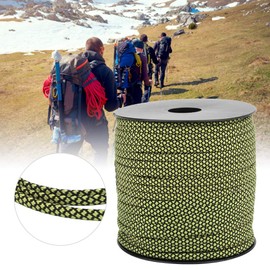 Alomejor Cuerda para Acampar de 50M Cuerda 7 200 KGS Cuerda de Escalada para Atar la Tienda Tejer Mochilero Rescate(Verde Negro) Otros Accesorios para Herramientas de Escalada