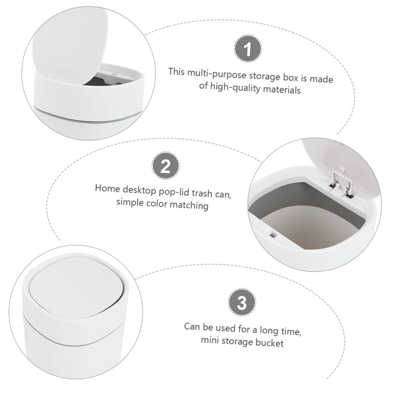 KOMBIUDA 1pc -lid Trash Can Desktop Waste Container for Home