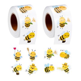 VEHYEGOI 2 Rolls Of Little Bee Stickers, Bee Decorations, Bee Party Decorations, Cute Bee Style Glass Stickers, Animal Stickers