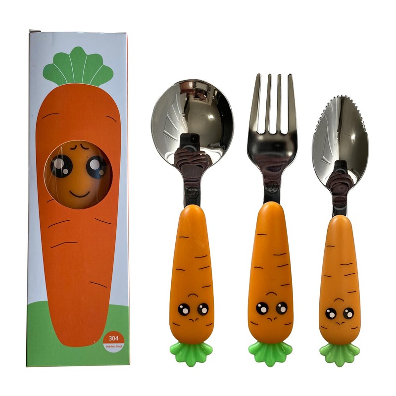 Baby Spoons with Fork | 3 Pcs Easy Grip Baby