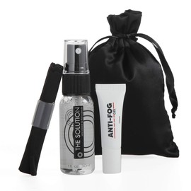 Anti-Fog Gel & Lens Cleaner Set for Glasses (4 PC) Includes 1 Tube Anti-Fog Gel, 1oz Alcohol Free Lens Cleaning Spray, 1 Microfiber Cleaning Cloth, 1 Carrying Bag - Prevents Face Mask Eyeglass Fog