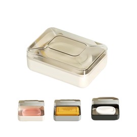 Sbomi Double Layer Removable Soap Dish, Soap Dish with Drain and Lid, Soap Box, Soap Holder, Soap Box for Kitchen, Bathroom, Showers (White)