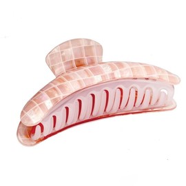 MACHETE Women Hair Clip Jumbo Heirloom Claw Clip, 4.75 inch Hair Clamp Fashion Hair Accessories (Apricot Shell Checker)