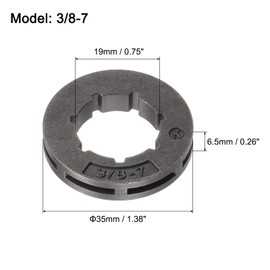 sourcing map 5 Pcs Sprocket Rim 3/8-7 19mm Standard for Most Chainsaws, Gray