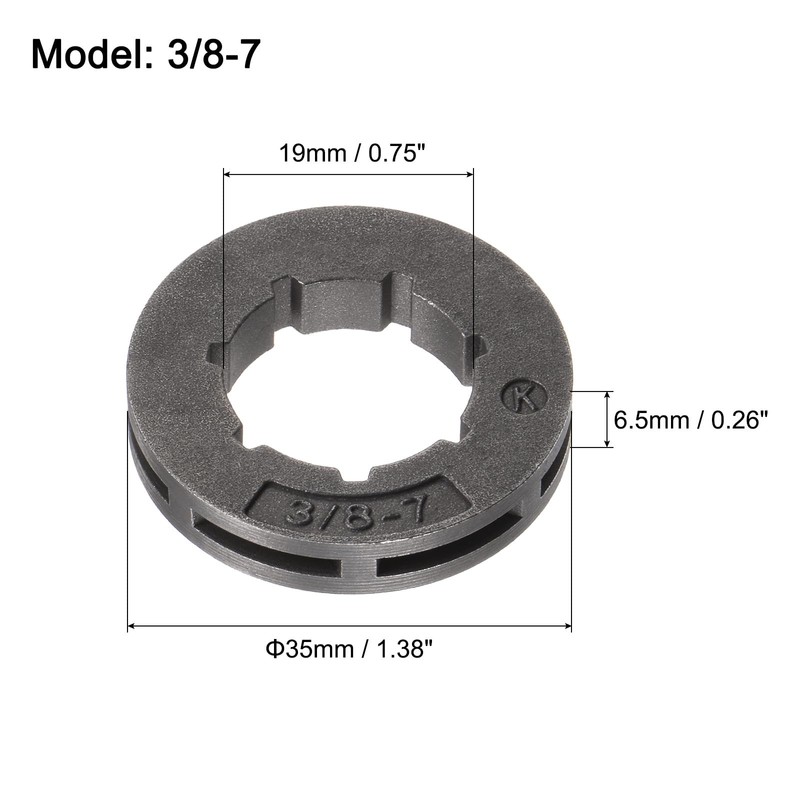 sourcing map 5 Pcs Sprocket Rim 3/8-7 19mm Standard for