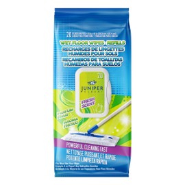 Juniper CLEAN Wet Floor Wipes, Multi Surface Floor Cleaner Wet Mop Pads Fit Swiffer Sweeper Mop, Fresh Scent & Plant-Based Textured Cloth Trap Absorb Dirt, 20 Count (Pack of 1)