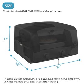 Kingling Pizza Oven Cover for Blackstone 6964 6961 6960 Portable Pizza Oven, 32 inch Waterproof & Dustproof Pizza Oven Outdoor Grill Cover (Cover Only) - Black