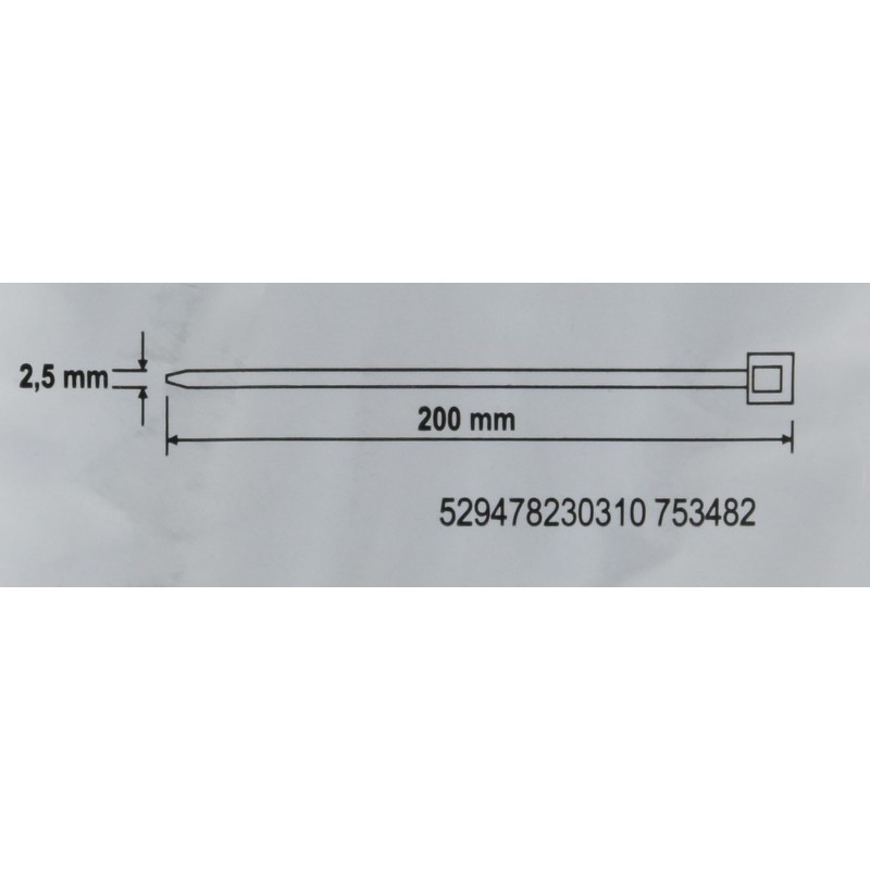 Fischer UBN Cable Ties, Black, 2,5 x 200 mm