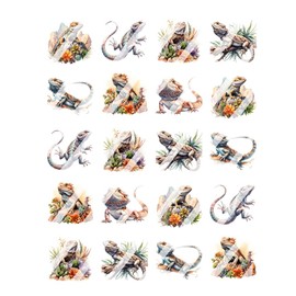 Bearded Dragon Nail Art Decals - Waterslide Nail Decals (Adult 0.4" inches)