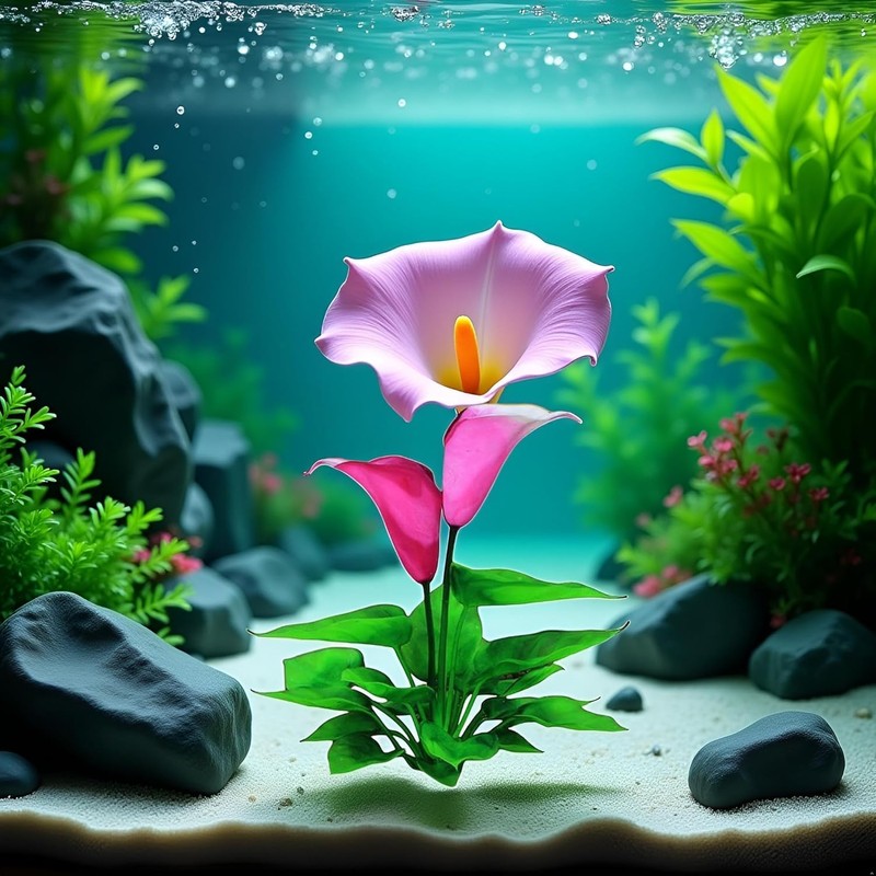 2Pcs Artificial Aquarium Plants,Flower Aquarium Decoration Artificial Aquatic Plant Waterweed