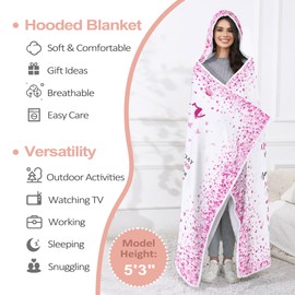 Taesun Mother's Day Daughter Gift - Wearable Blanket Hoodie from Mom, Unique Hooded Blanket 47x72 in for Birthday