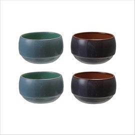Bloomingville 4-Piece Stoneware Bowl with Reactive Glaze, 2 Colors