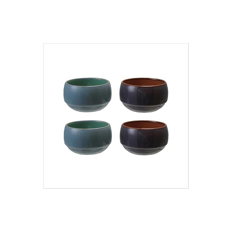 Bloomingville 4-Piece Stoneware Bowl with Reactive Glaze, 2 Colors