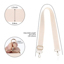Teaaha Bag Strap Replacement Purse Strap Crossbody Wide Canvas Straps for Bags, Adjustable Shoulder Straps Purse Guitar Strap for Purses Crossbody for Women Handbags, Beige