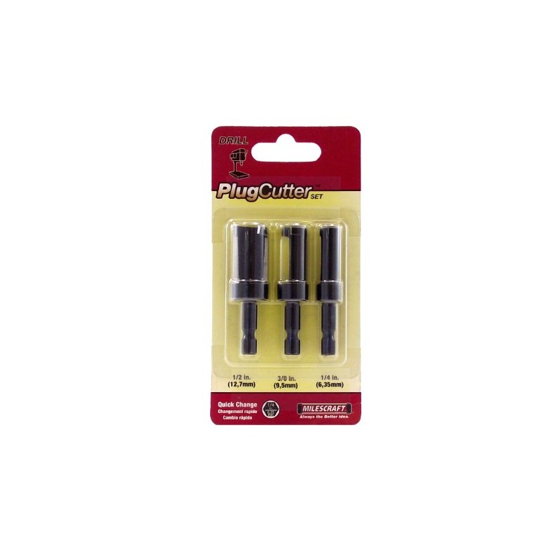 Milescraft 5340 Plug Cutter Set, 3-Piece