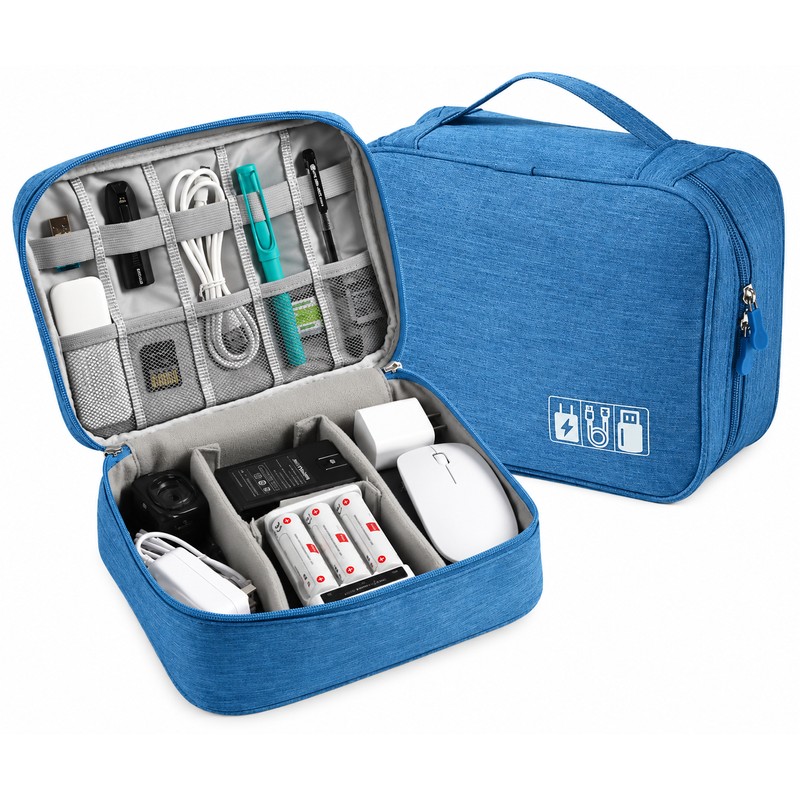 Waterproof Cable Storage Bag, Portable Electronic Organizer Case for USB