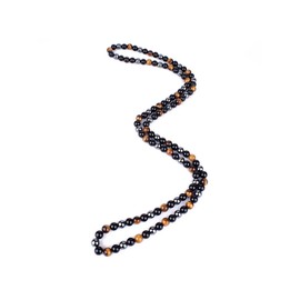 Necklace for Men 8MM Natural Tiger Eye Beaded Necklace Anxiety Stretch Necklace Crystal Protection Necklace Trendy Stuff