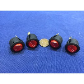 Endlessparts 4x AC 6A 250V Red Light ON OFF SPST cap Car boot Rocker Switch c28