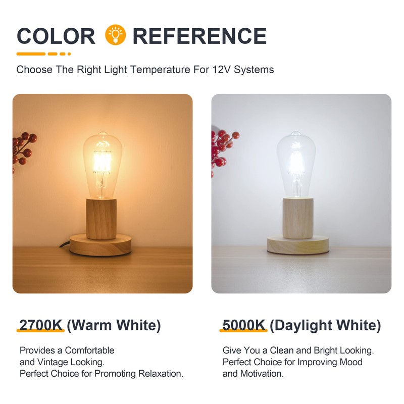 TOKCON 12V Low Voltage LED Light Bulbs - Soft Warm