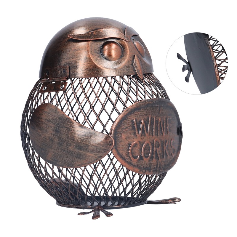 Art Wrought Iron Owl Storage Tank Metal Money Box Handicrafts