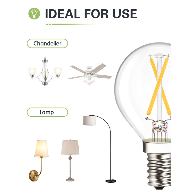 G15 E12 LED Light Bulb, 2W 3000K Soft White, Dimmable
