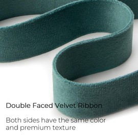 Ribbli Dusty Green Velvet Ribbon Double Faced 3/8 Inch 10-Yard Spool Green Ribbon Use for Christmas Tree Ornaments Gift Wrapping Wreath Decoration Wedding Boutonnieres