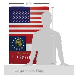 Americana Home & Garden US Georgia House Flag Eagle Set Regional States American Territories Republic Country Particular Area Decoration Banner Small Garden Yard Gift Double-Sided, Made in USA