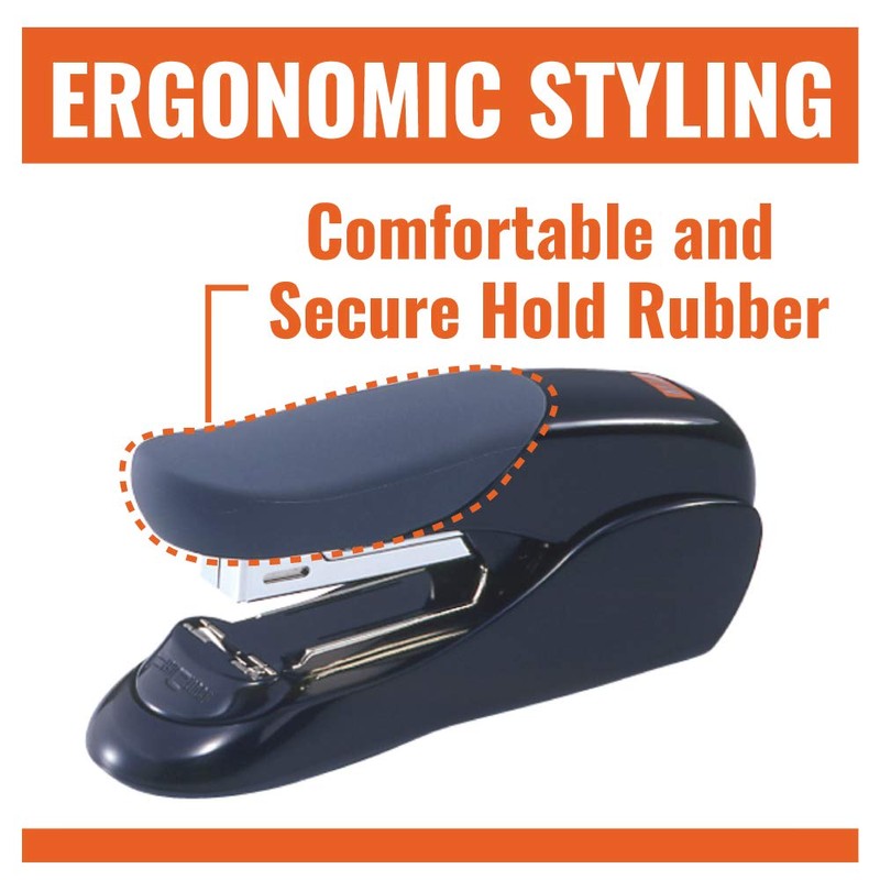 Max USA Easy Grip Heavy Duty Desk Stapler (HD-50F Black)
