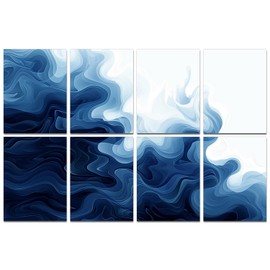 FurnoFlexArt Acoustic Panels Tiles Decorative Room Sound Proof Foam Absorbing Panels Noise Dampening Canceling Reducing Blocker for Walls (Smoke Tide)