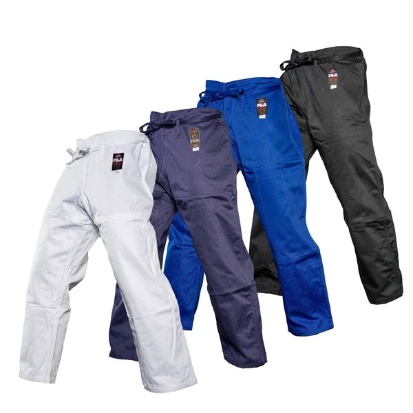 FUJI BJJ Gi Pants, Cotton Jiu-Jitsu Pants with Flat Drawstrings , White, 4