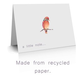 12 Blank Cute All Occasion Greeting Cards made from Recycled paper (Bird Note Cards)