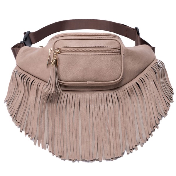 Solene Fringe Waist Pack Crossbody Bag Shoulder Purse with Multi