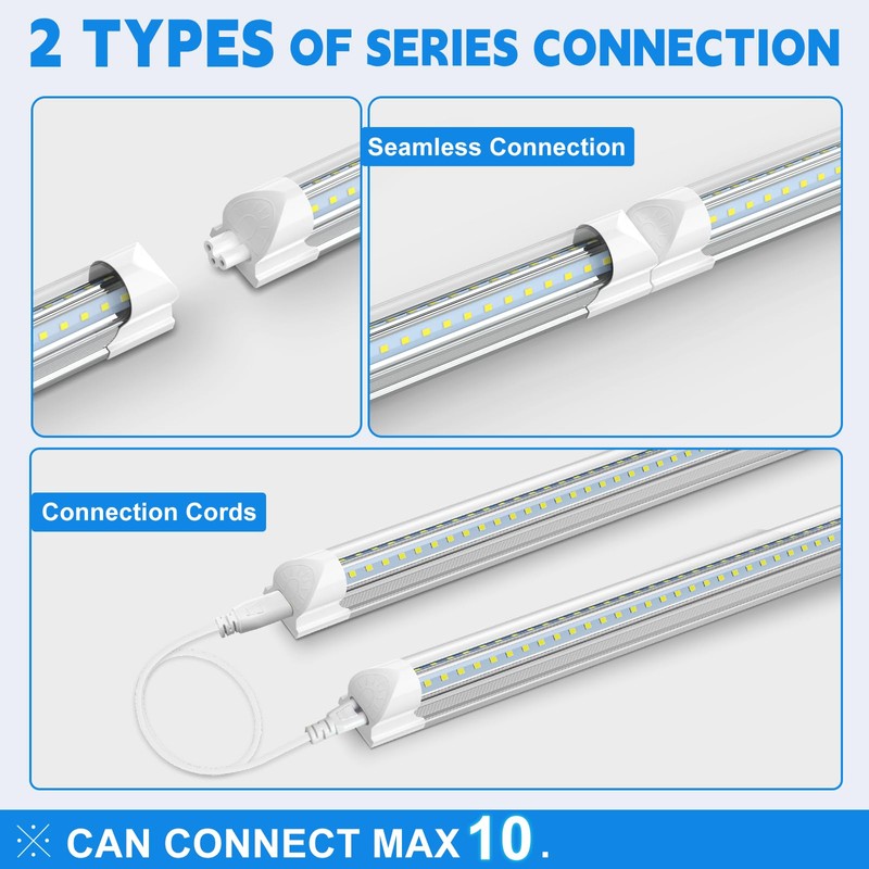 SHOPLED LED Shop Lights 2FT, 22W 3300LM 5000K Daylight, V-Shaped