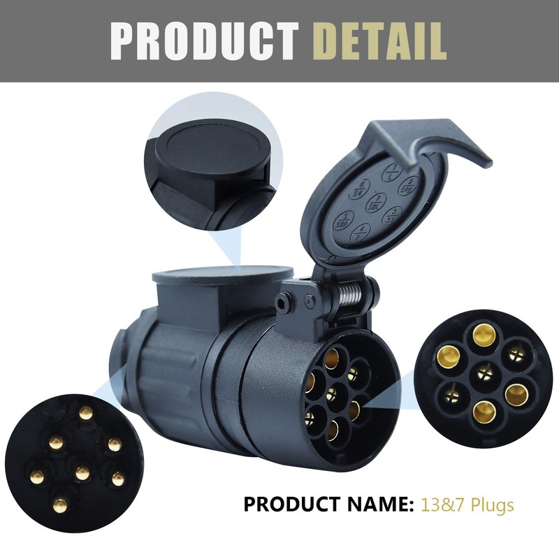 CCLIFE Trailer Adaptor 13 to 7 Pin 12 V Plug