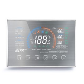 Smart thermostats, Heat Pump Room Thermostat Temperature Controller 4.8 Inch Color LCD Screen Programmable Touch Control for Home Office Hotel