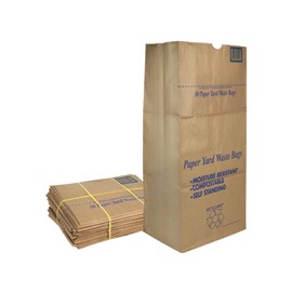 30 Gallon Lawn & Leaf 2-Ply Heavy-Duty Yard Waste Compost Refuse Paper Bags with Necessia Garden Gloves, Eco-Friendly, Tear Resistant, Self Standing, Biodegredable, Made in USA, 10 Count