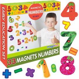 Fridge Magnets Children's magdum Magnetic Numbers - 35 Large Fridge Magnets for Toddlers - Children's Magnets for Magnetic Board Children - Numbers Magnets Fridge - Magnetic Game - Magnetic Board