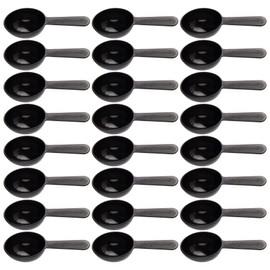 Framendino, 24 Pack Plastic Coffee Measuring Spoons Short Handle Scoops for Tea Sugar Cereal Milk Powder Spices Black 7g