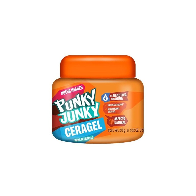 Punky Junky Cera Gel Natural para Cabello, 270 g