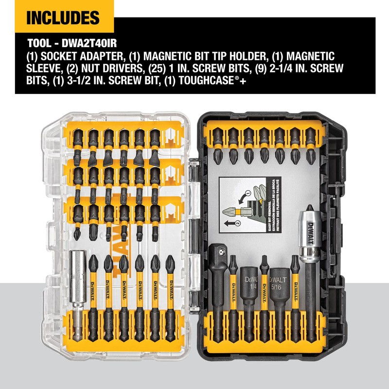 DEWALT Screwdriver Bit Set, 40 Pcs. Impact Ready, FlexTorq Impact