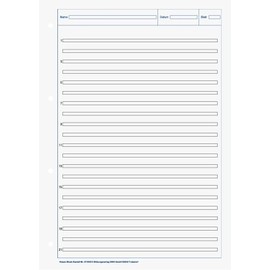 papieto Kieser-Bad/Writing Pad (DIN A4-50 Sheets / 4-Hole Punched) Lineature Freely Selectable (Line Style 03C)