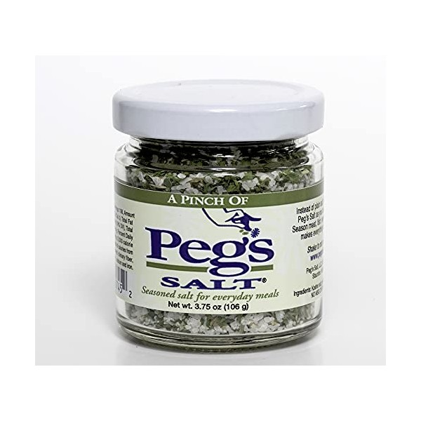 Peg's Salt (Original) 3.75 oz Seasoned Salt for Every Meal--Gourmet Seasoning--No MSG--No Sugar or Fillers