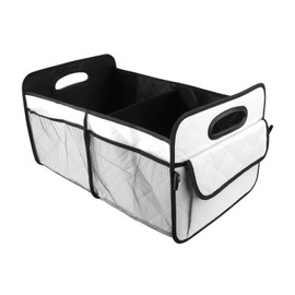 Twilight Garage Car Trunk Organzie Storage with 6 Pocket, Collapsible Multi Compartment Cargo Organizer Waterproof Polyester for Car/SUV/Minivan/Truck (Large, Beige)