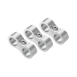 Motoforti 3pcs AN8 Car Hose Separator Clamp Fuel Line Connector Silver Tone Long-lasting