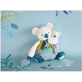 DOUDOU ET COMPAGNIE -YOCA Koala Collection Koala Plush with Baby and Teething Ring 25 cm DC3669