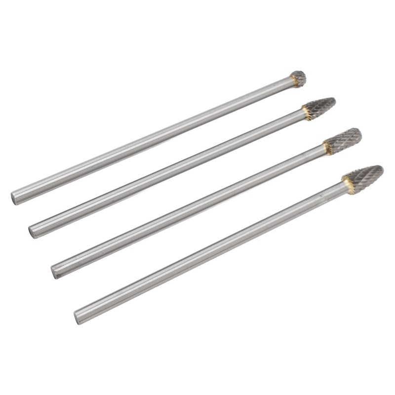 4pcs 6mm Tungsten Steel Carbide Rotary Burr Set Fits Rotary