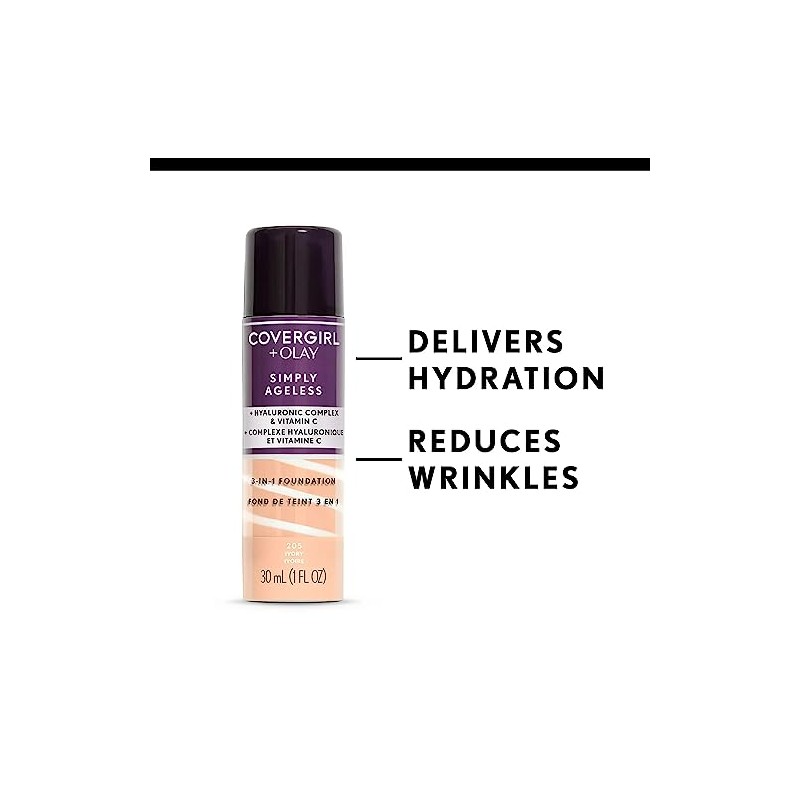 Covergirl Simply Ageless 3-in-1 Liquid Foundation, Soft Sable, 1 Count