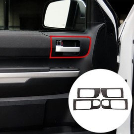 LLKUANG Car Inner Door Handle Frame Panel Cover Trim for Toyota Tundra 2014-2021 Interior Accessories (Low Configuration, ABS, Carbon fiber)