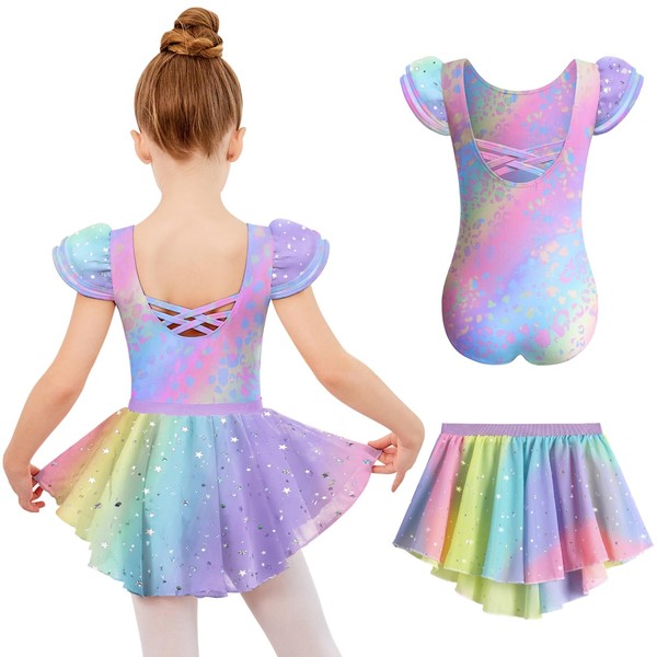 Zaclotre Girls Ballet Leotards with Removable High Low Skirt Toddler