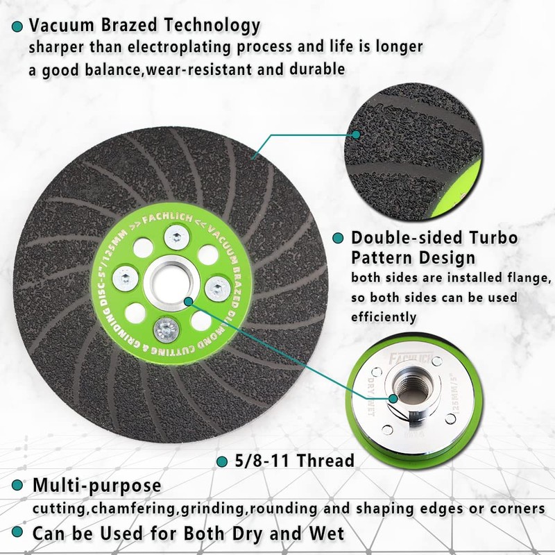 FACHLICH Diamond Cutting Disc 125 mm Double-Sided for Cutting and